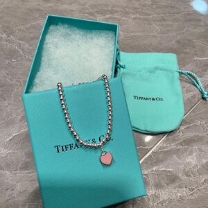 Tiffany's Pink Silver Heart Bracelet